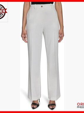 Straight Leg Woven Suiting Pants for Work Travel